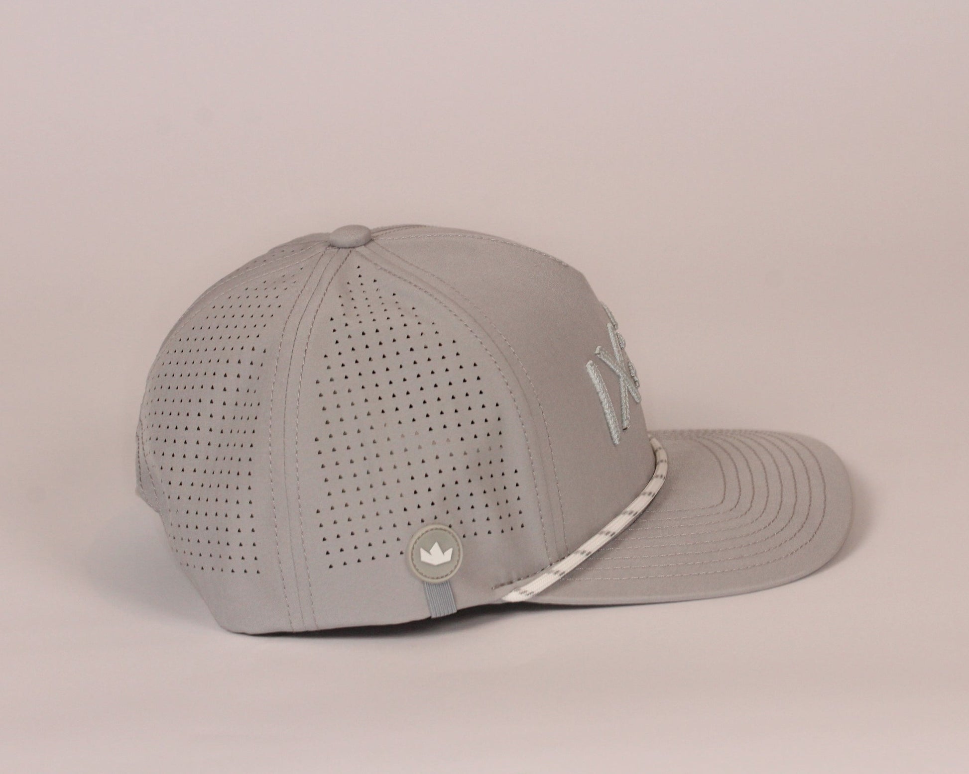 Grey TriCrown Christian Golf Hat with Tee Holder