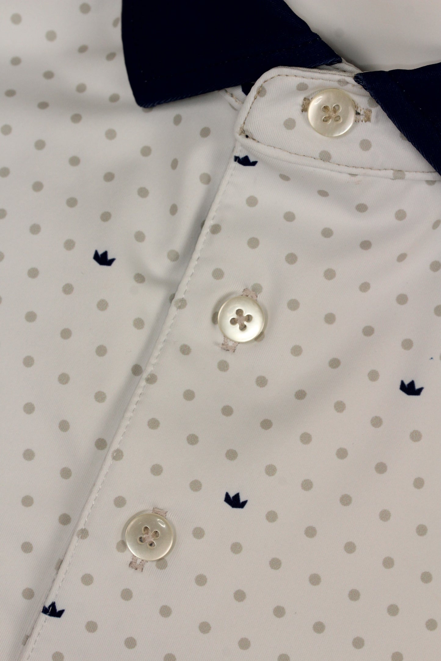 Men’s Christian golf polo with mother-of-pearl buttons by TriCrown Golf