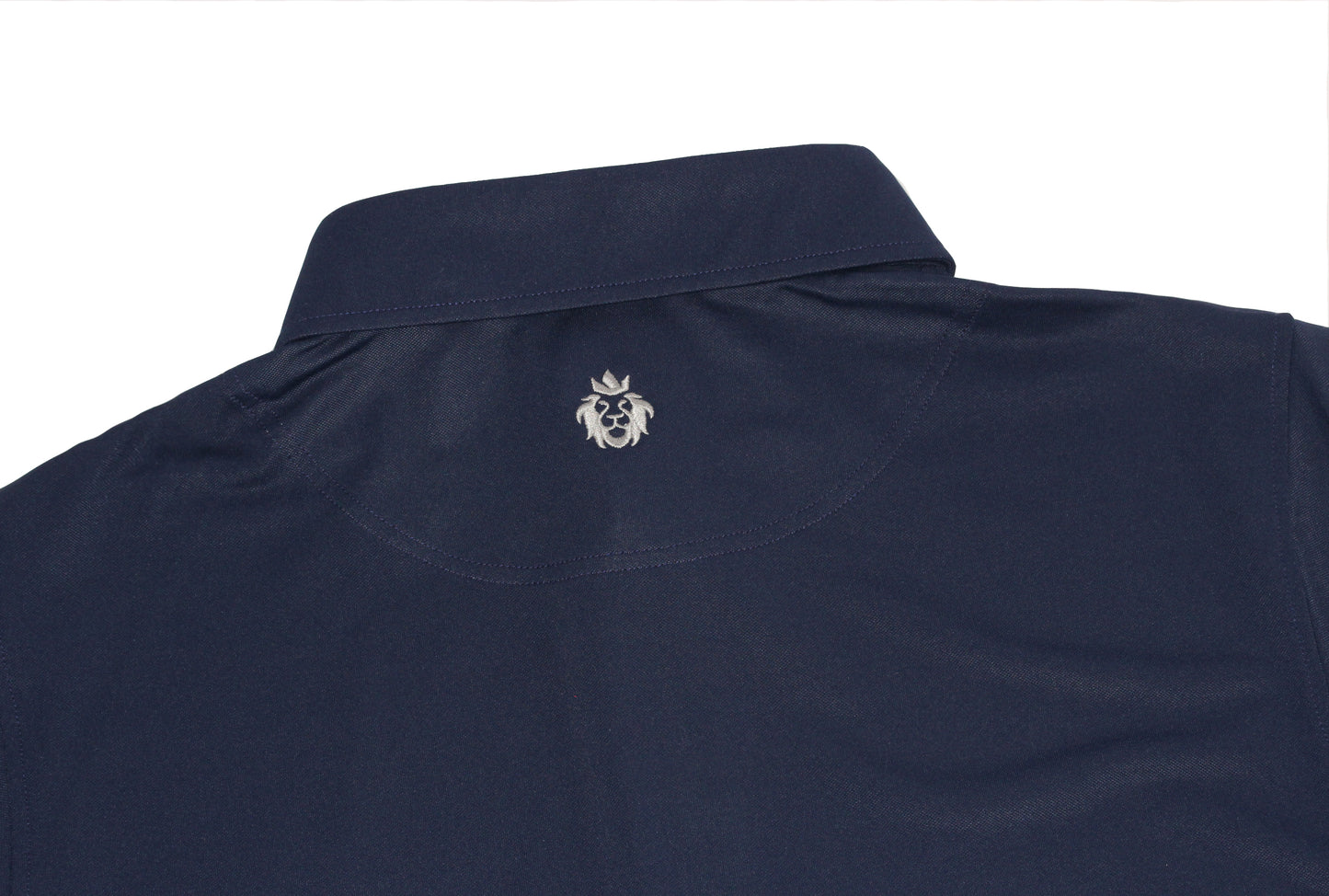 Men’s Christian golf polo with signature silver Lion of Judah embroidery by TriCrown Golf