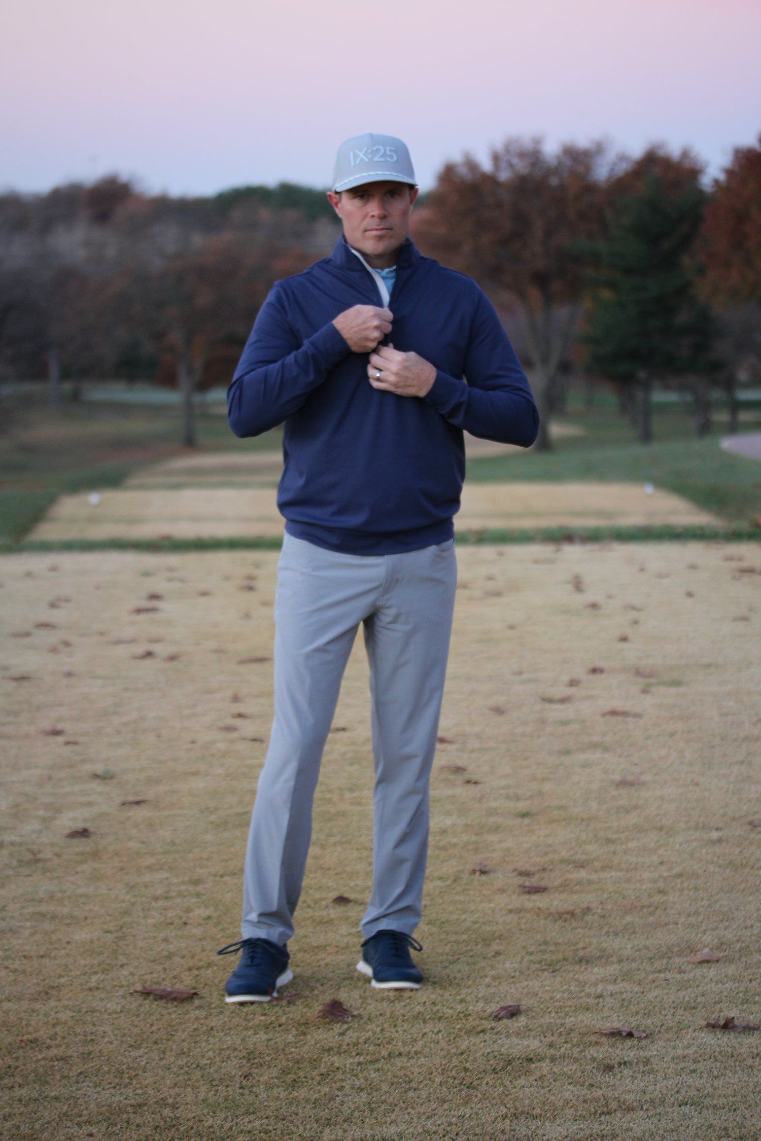 1 Corinthians 9:25 Christian Golf Apparel Navy Quarter Zip Rope Hat