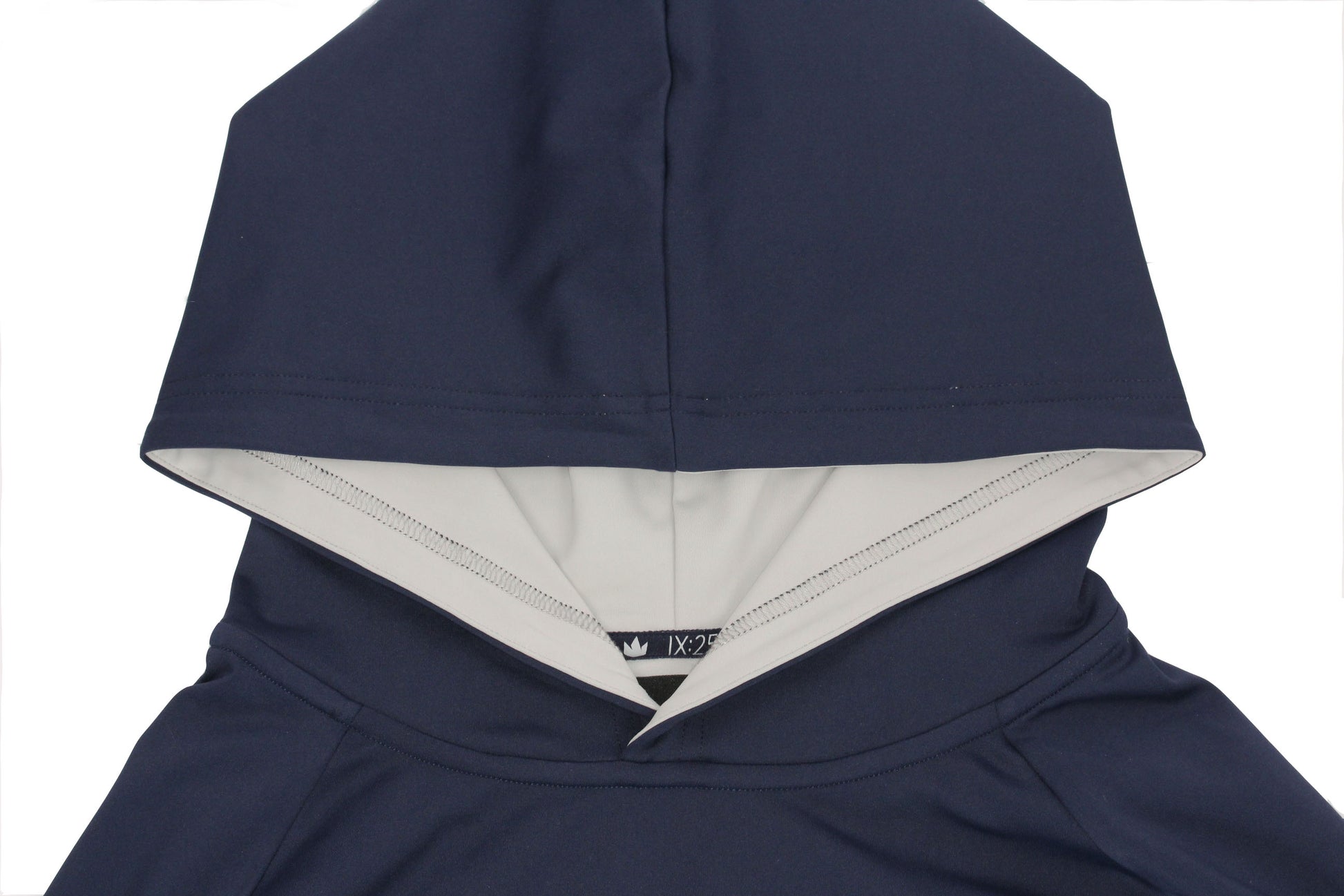 Men’s Christian golf hoodie with IX:25 seam tape and signature silver hood lining by TriCrown Golf