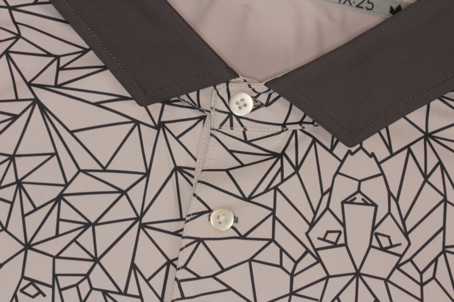Mother of Pearl Buttons Golf Polo with Lion of Judah Print