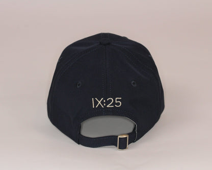 Navy Christian Golf Dad Hat with 1 Corinthians 9:25
